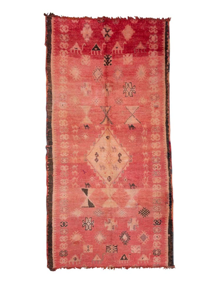 HISTOIRE - Tapis marocain vintage Rehamna - 3,07 m x 1,55 m pour la vente par Ouive
