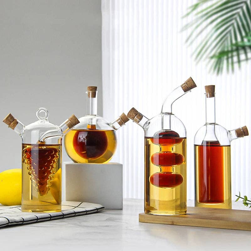 Kiyo Home - Wholesale Oil/Vinegar Dispenser - 2-in-1 Oil & Vinegar Bottles | Oil Dispenser | Pantry Staple14