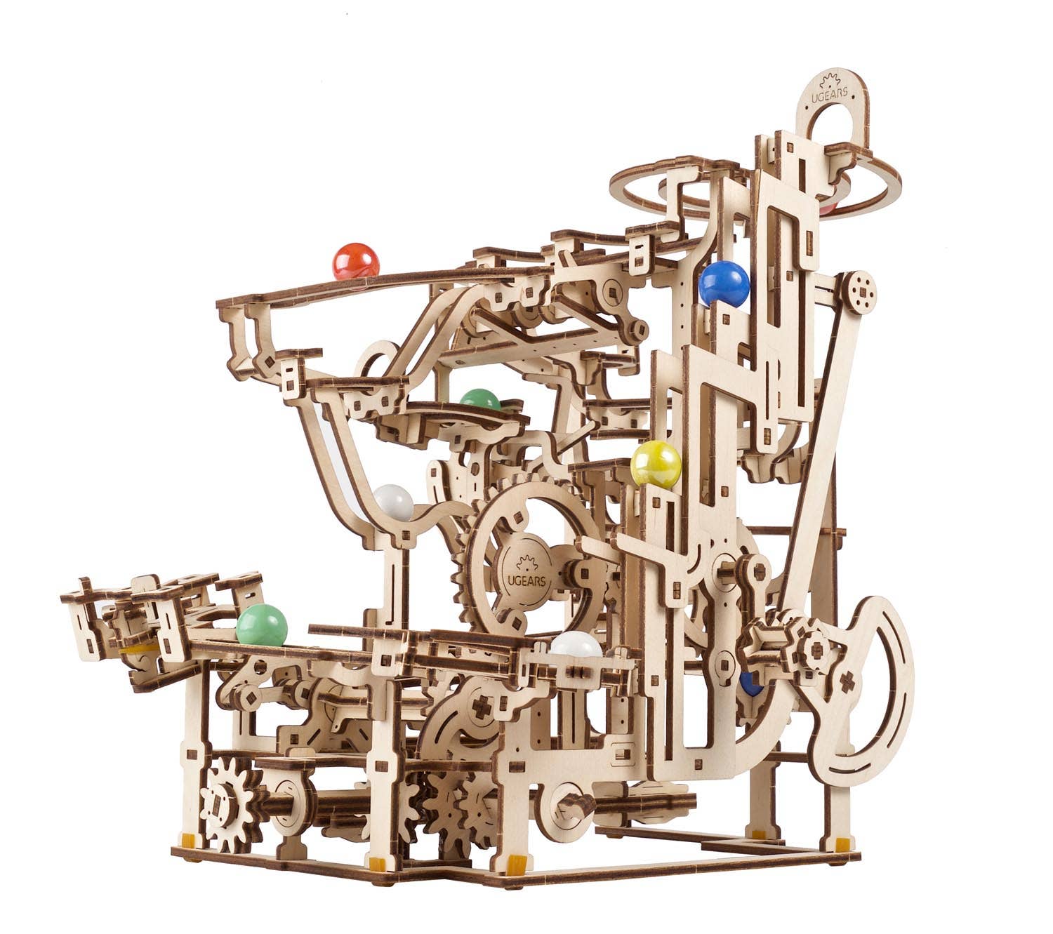 Ukidz LLC - Wholesale DIY Craft Kit - UGears Marble Run Tiered Hoist -3 -Wooden 3D Puzzles - DIY4