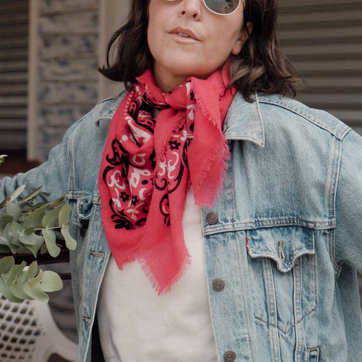 Maison Lecomte Flament - Venta al por mayor Bufanda - Mujer - Pañuelo Cash Large fucsia