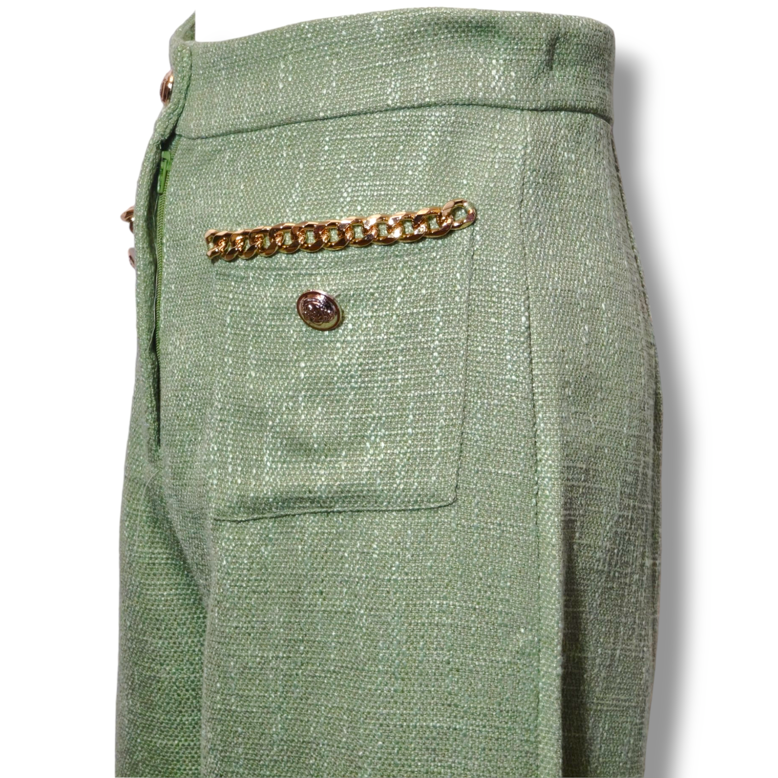 NINEF - Wholesale Pants - Women's - Verdant Elegance Wide-Leg Trousers - Luxurious French Made 6