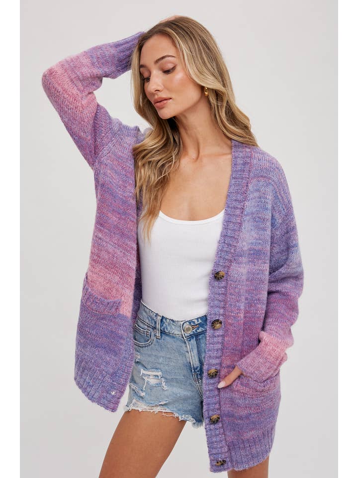 Bluivy - Wholesale Cardigan - Women's - TIE-DYE KNIT SWEATER CARDIGAN