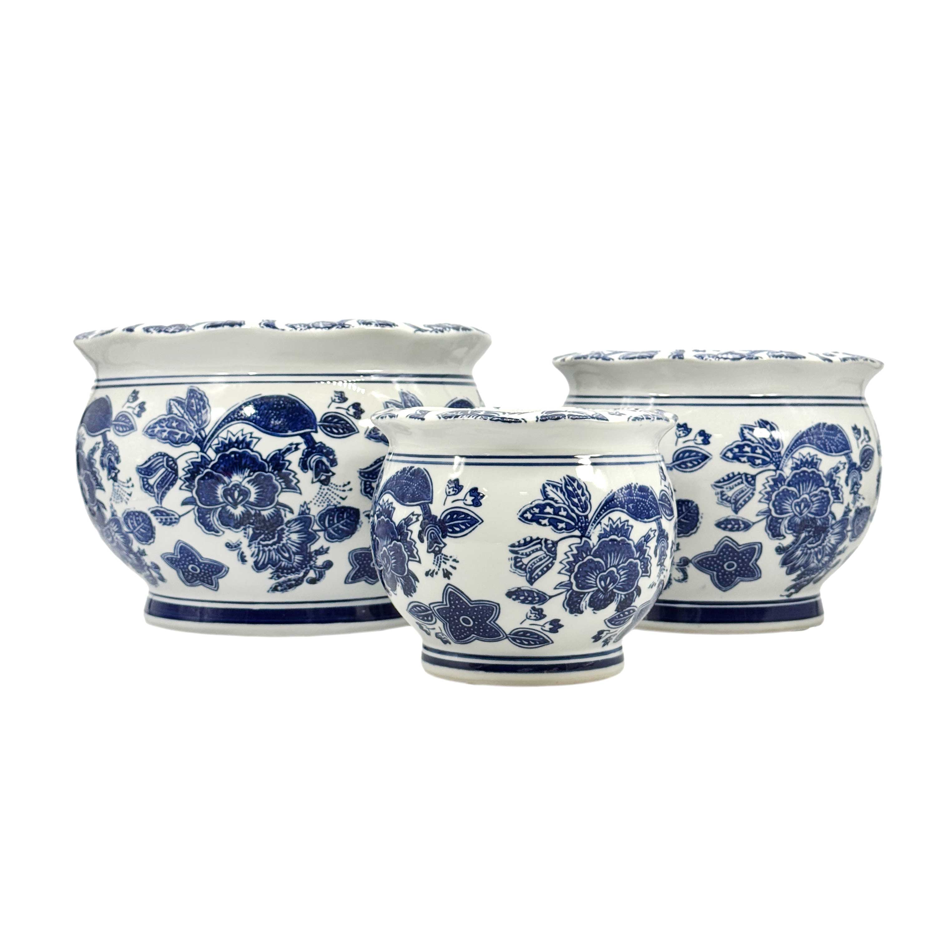 Galt International Company - Vendita all'ingrosso Vasi per piante - Set di 3 vasi per fioriere in ceramica Chinoiserie, 7,5"/10"/13"62