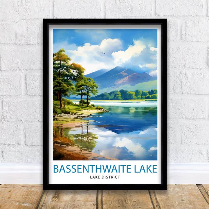 Bassenthwaite Lake Lake District Travel Poster Lake District for wholesale by InkNPrintz