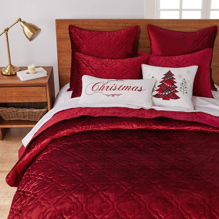 Rood BH Caserta dekbed in fluweelrood voor groothandel op Faire1