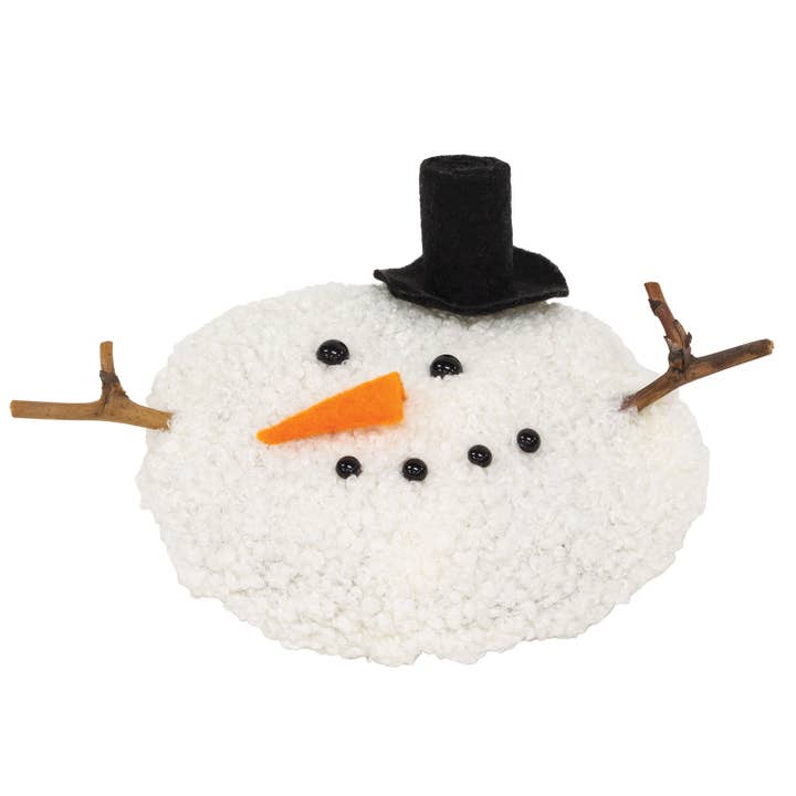 White Melting Top Hat Snowman Head for wholesale by The Hearthside Collection