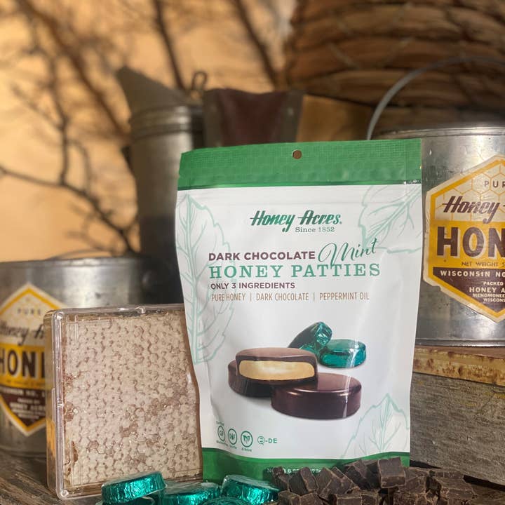 Honey Acres Inc. - Wholesale Chocolate Covered Sweets - Dark Chocolate Mint Honey Patties3