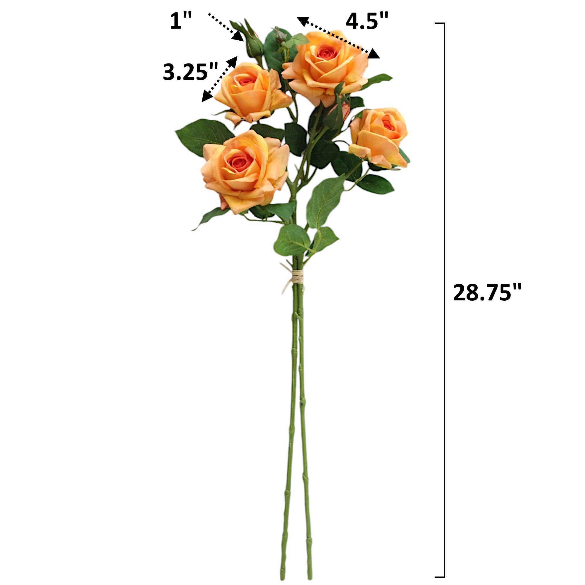 Angel Isabella - Wholesale Artificial Flowers - 28.75"-Ultra Realistic-Real Touch Rose Stem with 6 Flowers6
