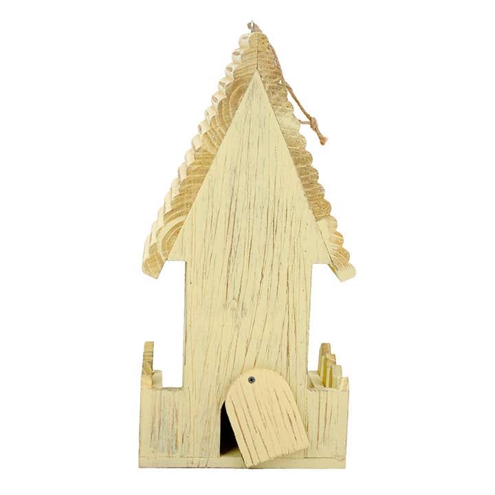 Will's Company - Wholesale Bird House - Rustic Wood Birdhouse w/ Picket Fence & Clean Out Door