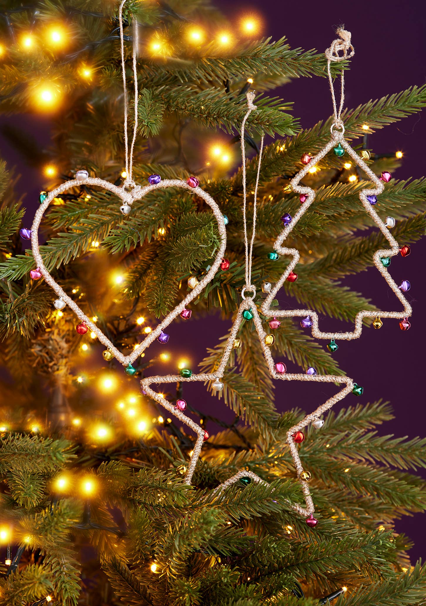 Namaste - Vente Objets de décoration - Décoration en jute en forme de cloche chantante pour sapin2