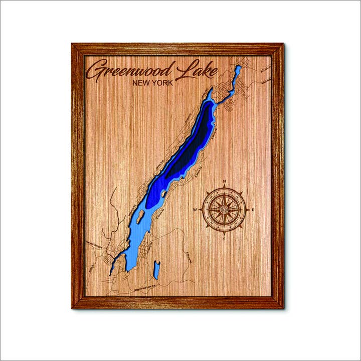 Décoration murale carte de profondeur de Greenwood Lake NY & NJ pour la vente par Premier Gifts and More