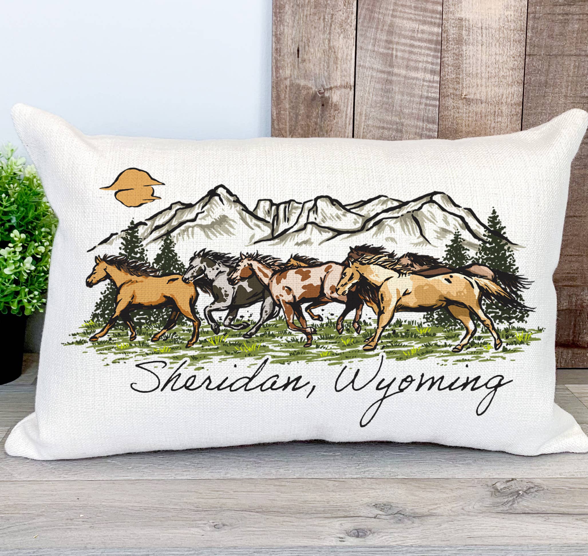 This Joyful Home - Wholesale Throw/Decorative Pillow - Wild Horses Wyoming Throw Pillow