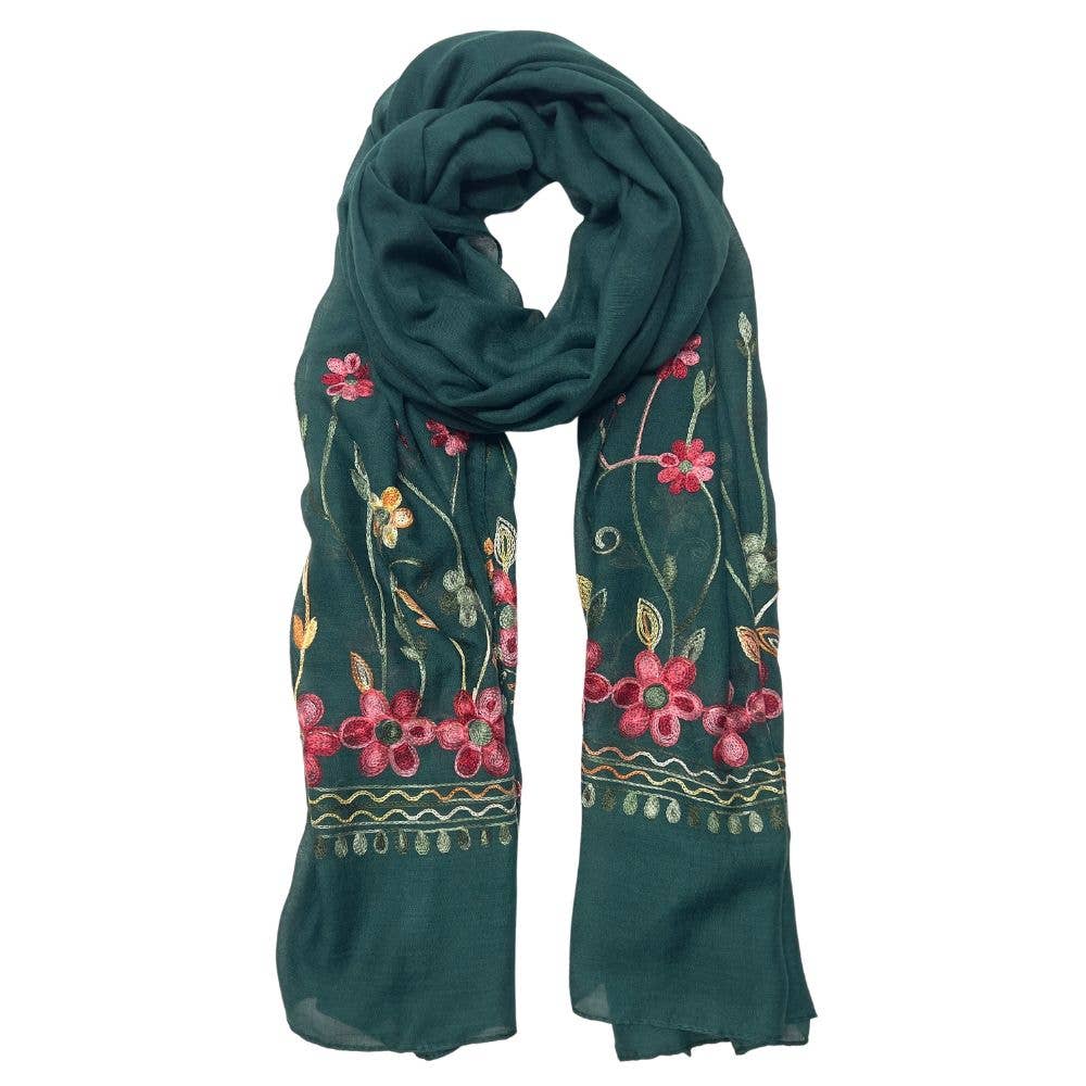 Humble Hilo – Engroshandel Tørklæde - Dame – Humble Hilo Broderet tørklæde/sjal med blomster23