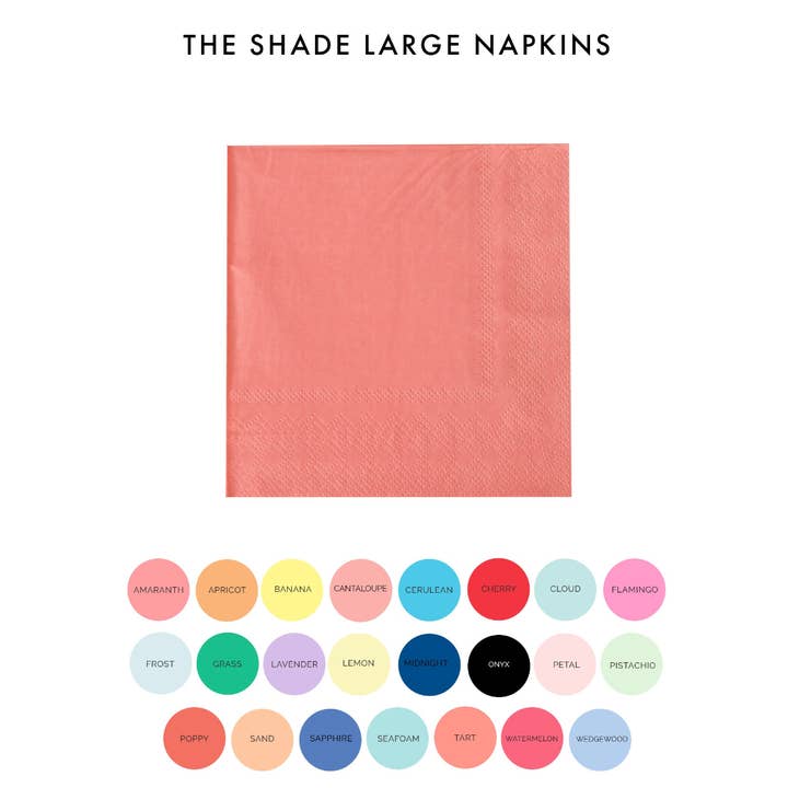 Grandes serviettes Shades, paquet de 16, 23 couleurs pour la vente par Jollity & Co. + Daydream Society