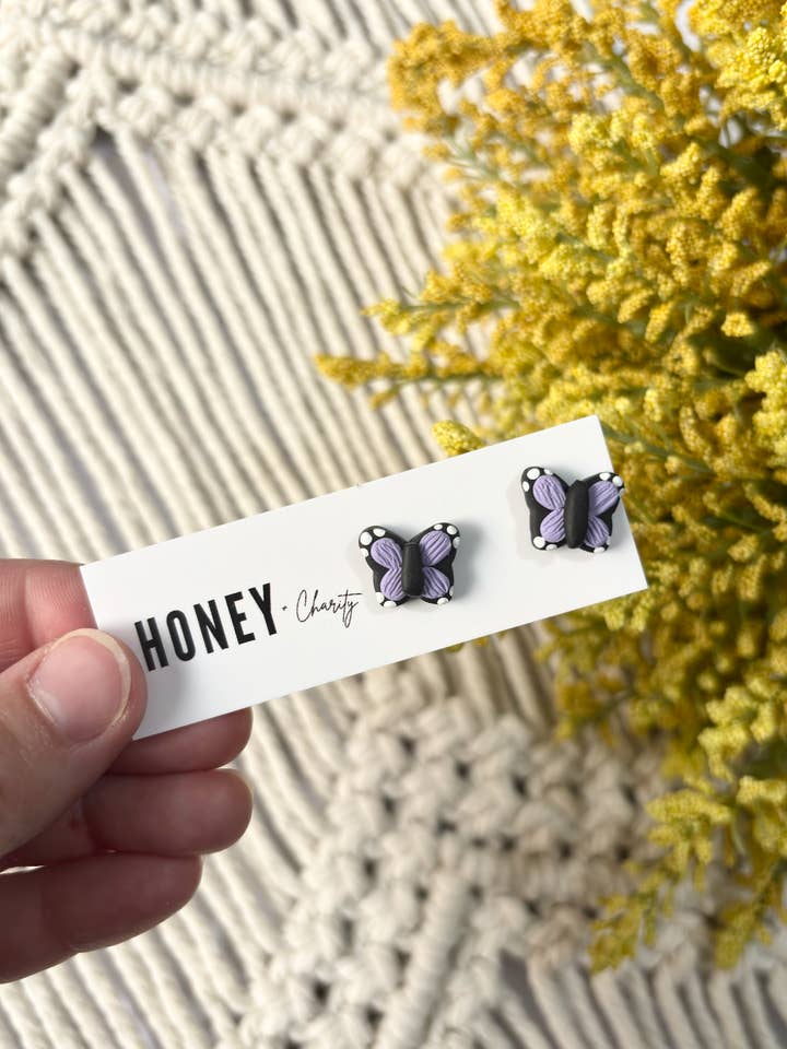 Butterfly Studs for wholesale by Honey & Charity Earrings