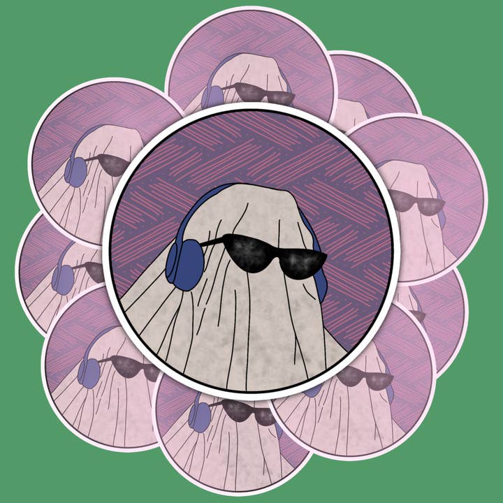 Pegatina de hoja fantasma, Halloween para siempre, Halloween esp para venta al por mayor de PaleozoicPrints