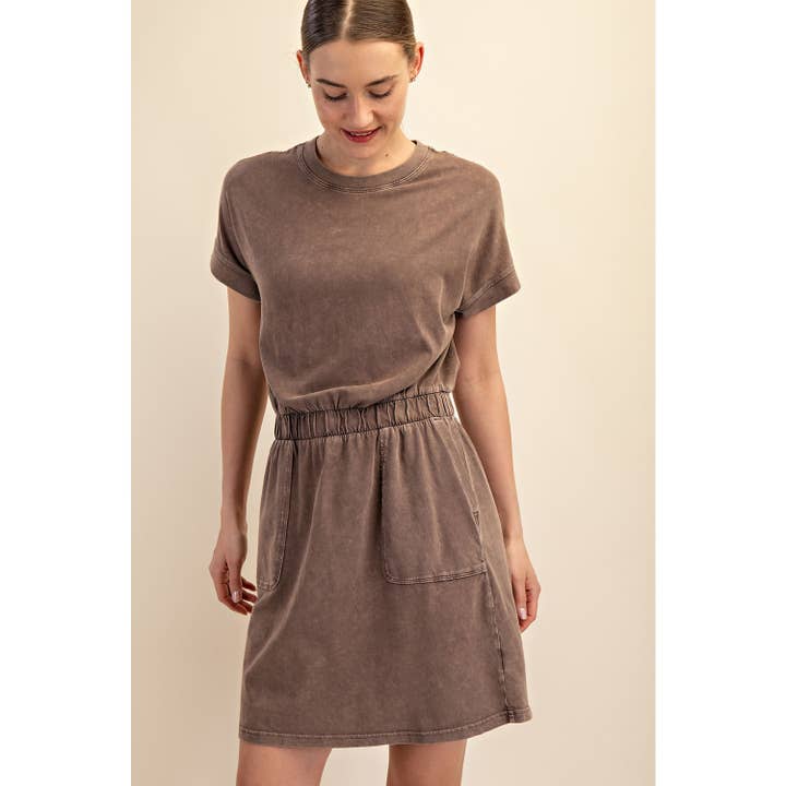 Rae Mode - Wholesale Dress - Women's - MINERAL WASHED COTTON MINI DRESS