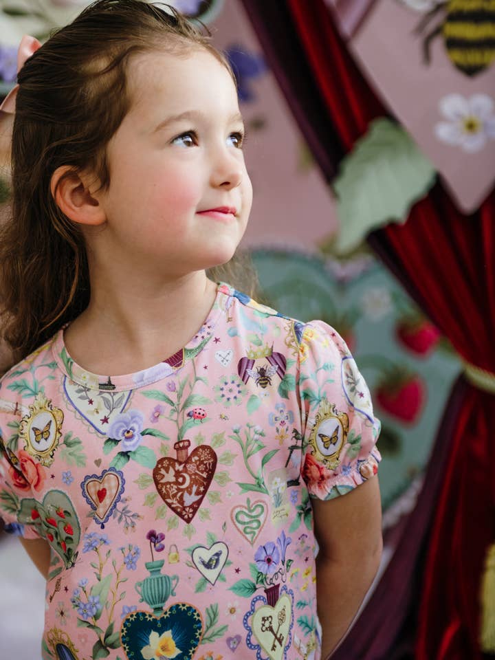 'All my Hearts' Plume Sleep Set - Parfait Pink for wholesale on Faire2