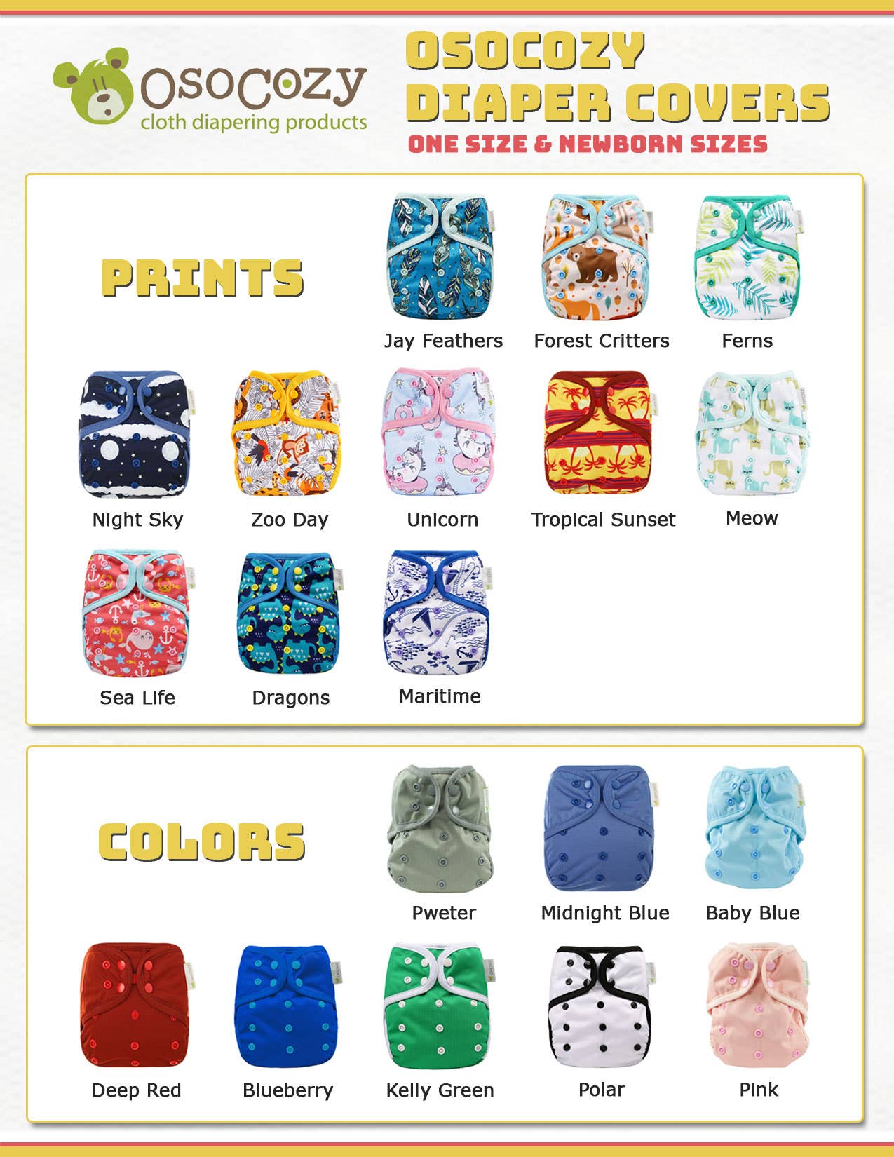 OsoCozy - Wholesale Underwear/Diaper Cover - Baby - OsoCozy One Size Cloth Diaper Covers24