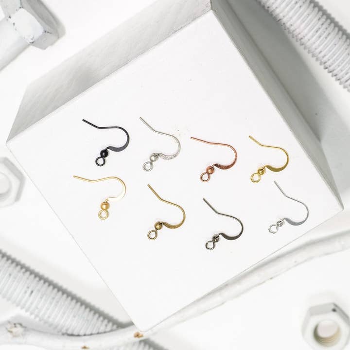 Continental Beads - Wholesale Craft Supplies - Hammered French Ear Wire with 1.5mm Ball - Available in Many Finishes - Sold by the Dozen - EW50037