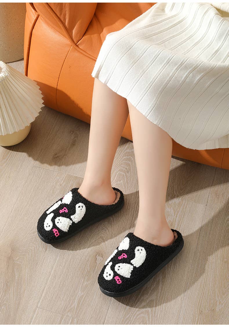 Comely Fashion – wholesale Slippers – Women's – Cute Ghost Plush Halloween Home Slippers  7