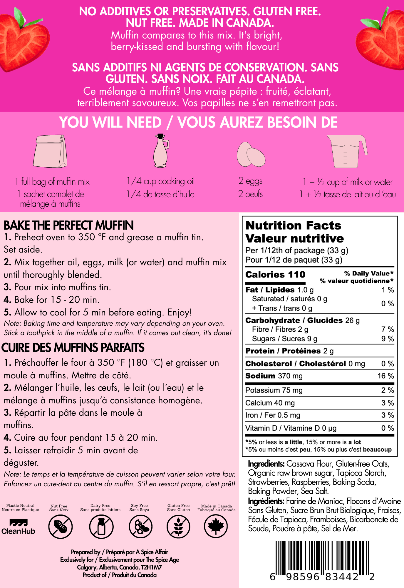 The Spice Age - Wholesale Muffin Mix - You Bake me Blush Muffin Mix - Gluten Free 1