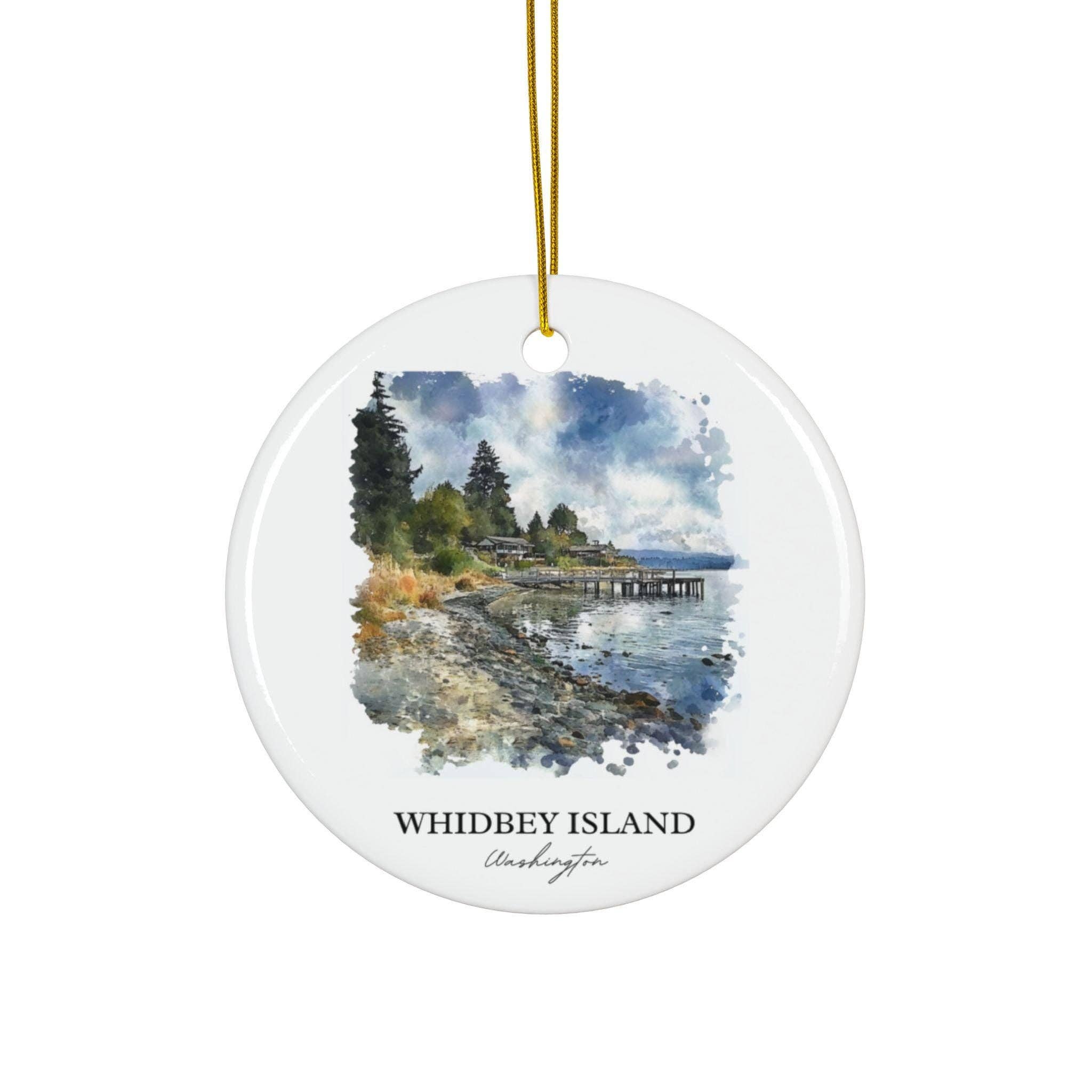 Premium Travel Art - Wholesale Ornament - Whidbey Island Ornament | Ceramic | Matte Finish