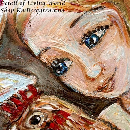 Katie m. Berggren art & design, LLC - Wholesale Art Print - Kids & Baby - Living World - Little Girl & Chickens Art Print2