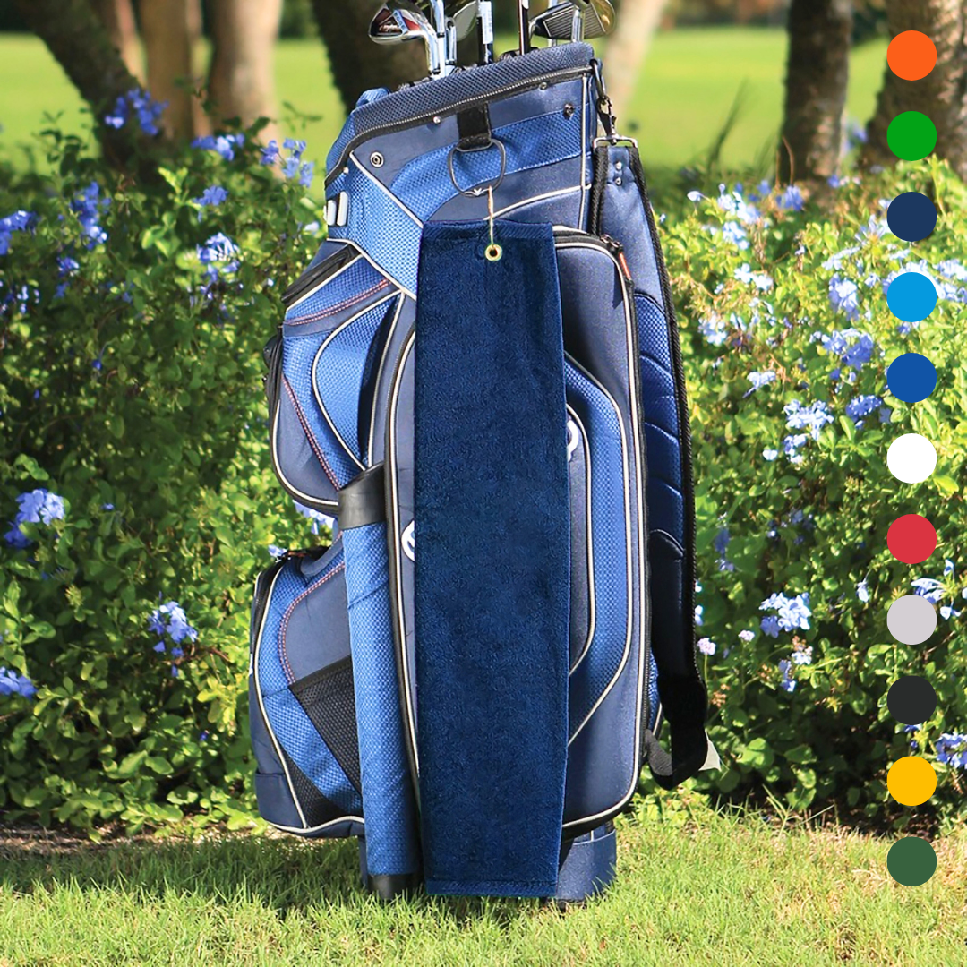 Pro Towels - Wholesale Sports Towel - Tri-Fold Platinum Velour Golf Towel: Grommet & Hook4