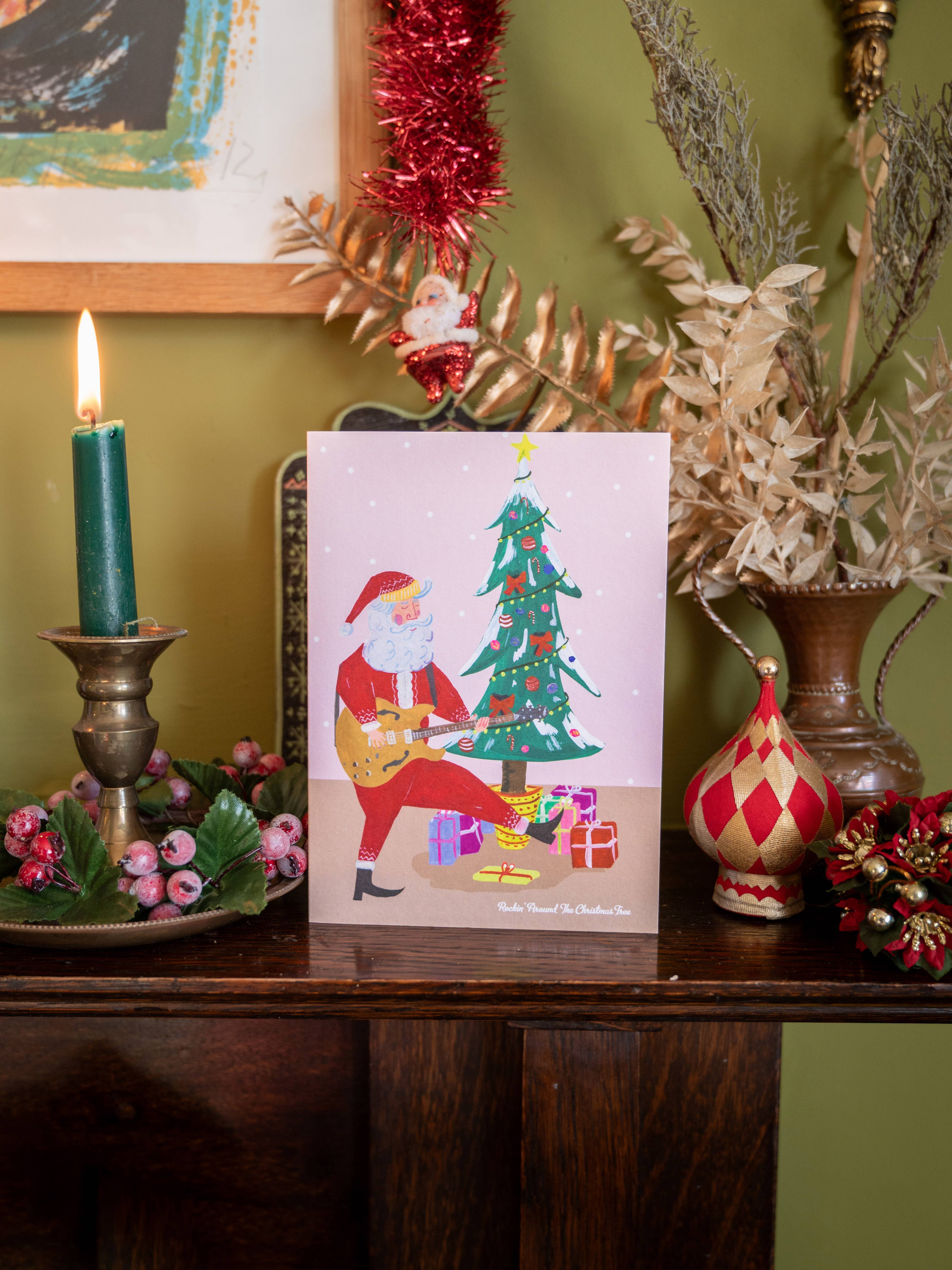 Hutch Cassidy - Wholesale Christmas Card - 'Rockin' Santa' Christmas Card1