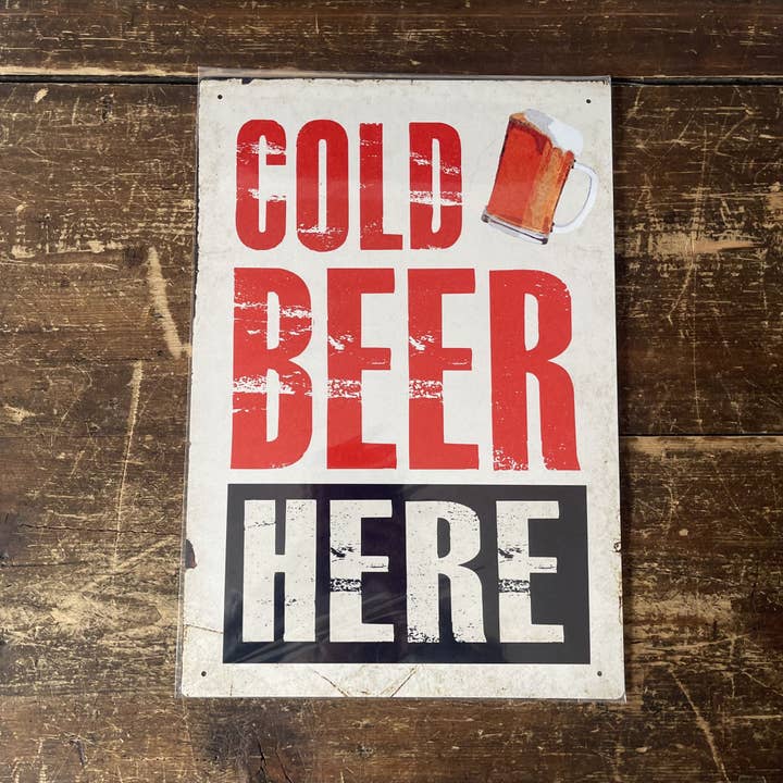 The British Metal Signs Company - Wholesale Sign - Cold Beer Here - Metal Sign