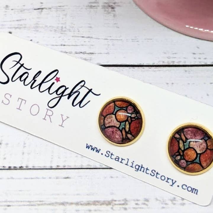 Rotzellen Glas-Ohrstecker für den Großhandel von Starlight Story