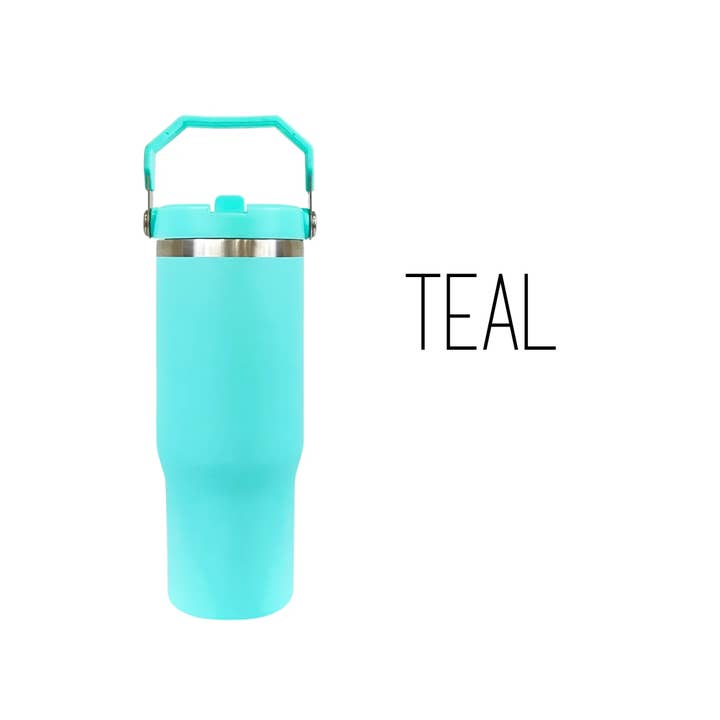 Sublimation Kings of Florida - Wholesale Insulated Mug/Tumbler - Sublimation 30-ounce Flip Straw Tumbler| Carry handle3