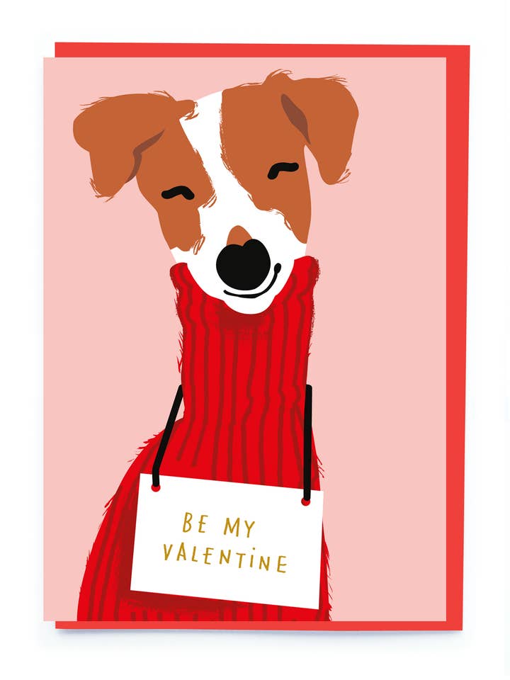 Carte d'amour avec un chien en pull pour la vente par Noi Publishing