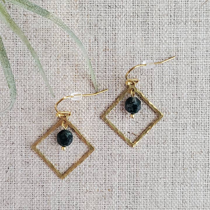 Eva Earrings - Moss Agate for wholesale by MAJ