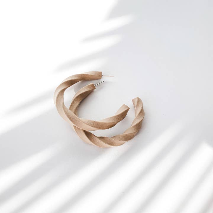 Twisted hoop earrings for wholesale by MB Mune, 305904738