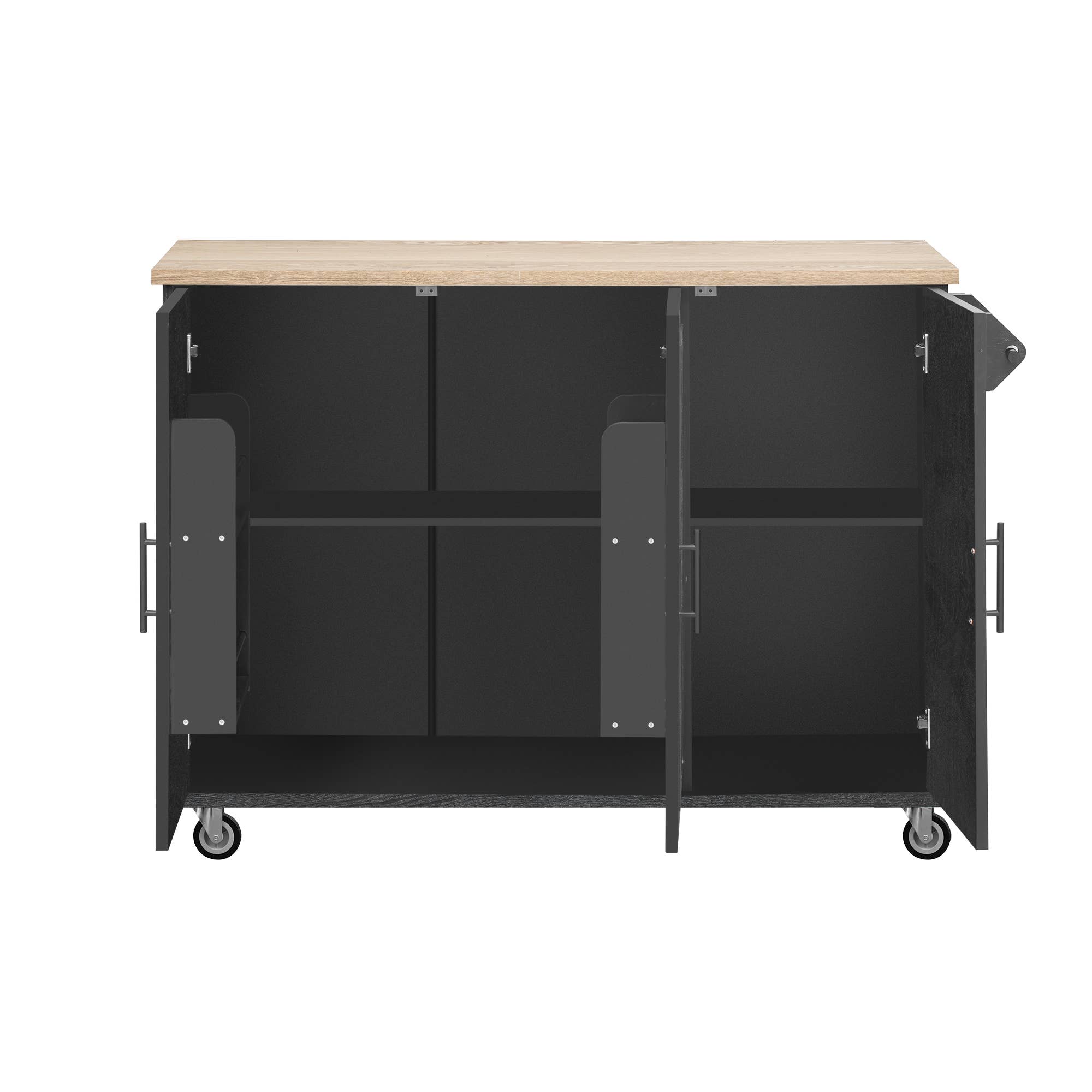 HOMYCASA DESIGN INC - Vente Rangements/organisateurs de cuisine - Îlot de cuisine avec rangement, plan de travail rabattable18