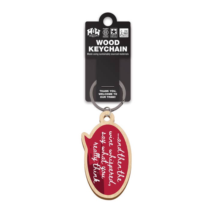 And then the Wine Whispered - Keychain for wholesale by WitWords by M&W Design Co.