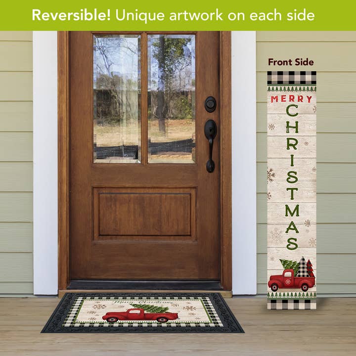 Briarwood Lane - Wholesale Outdoor Ornament/Decor - Fall Winter Truck Pine Reversible Porch Leaner2