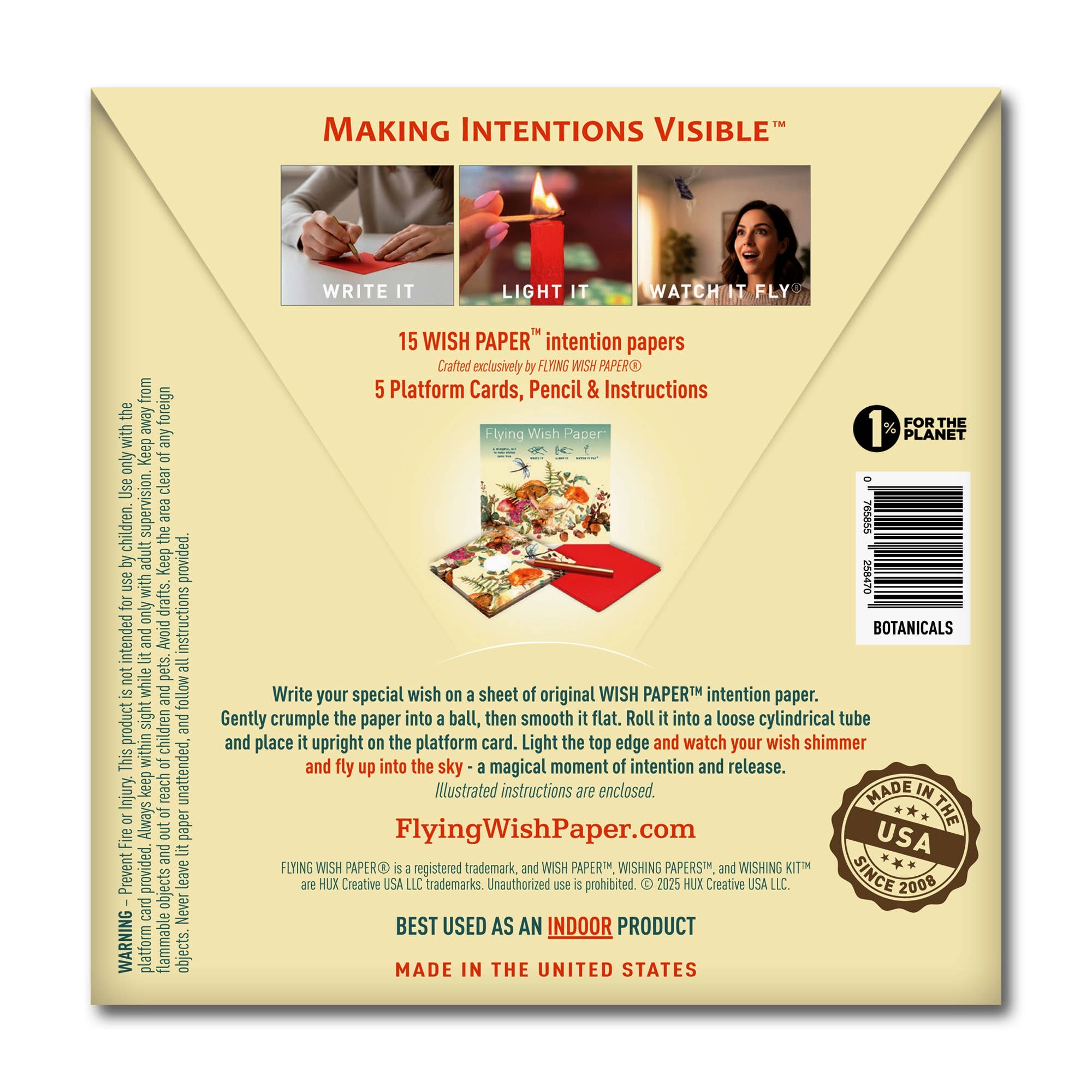 FLYING WISH PAPER ® - Wholesale Meditation Supplies - BOTANICALS — Flying Wish Paper® Mini 15 WISHING KIT™ Gift1