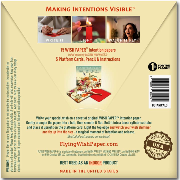 FLYING WISH PAPER ® - Wholesale Meditation supplies - BOTANICALS — Flying Wish Paper® Standard Mini WISHING KIT™1