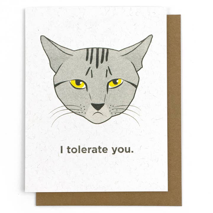 Smarty Pants Paper - Wholesale Everyday Greeting Card - I Tolerate You Greeting Card