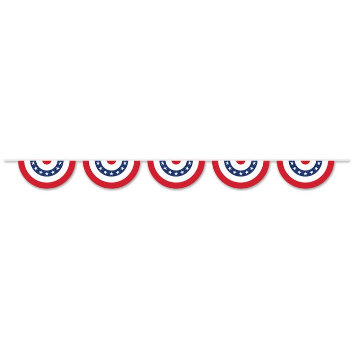 Beistle - Wholesale Party Sign/Banner - Patriotic Bunting Banner, 11" x 12', plastic, all weather