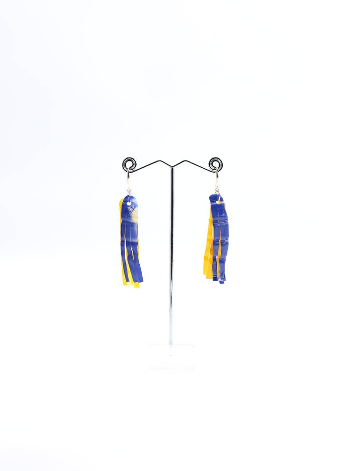 Genbrugsplast Øreringe med piletræ - Håndmalet for engroshandel hos Jianhui London