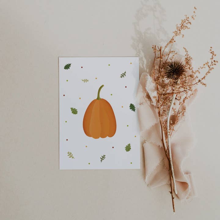 Tilda&Theo - Wholesale Postcard - Pumpkin autumn postcard - Halloween autumn card1