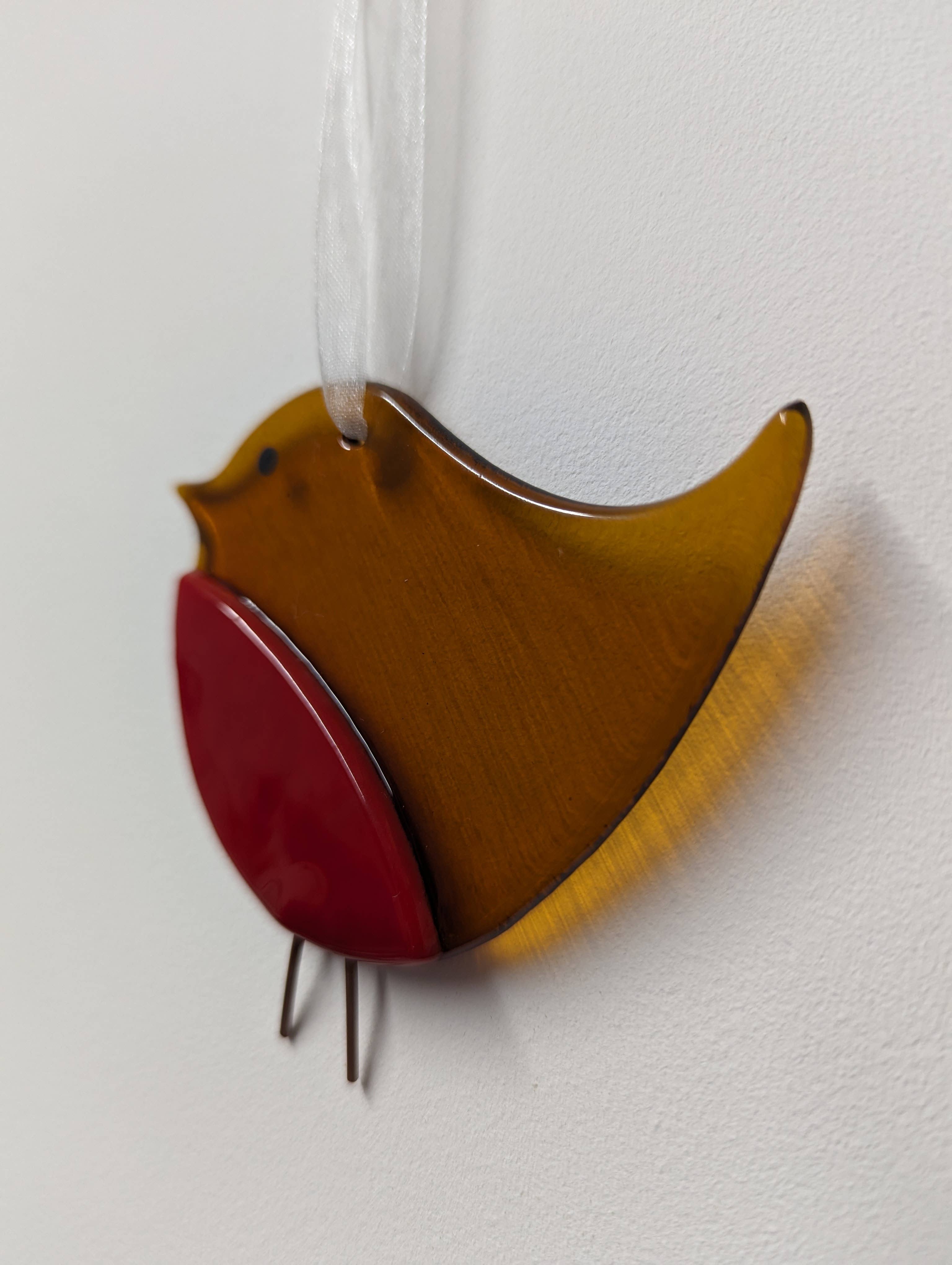 Pam Peters Designs – Großhandel Verzierung – Rotkehlchen-Dekorationen aus geschmolzenem Glas, handgefertigt, in 2 Größen erhältlich2