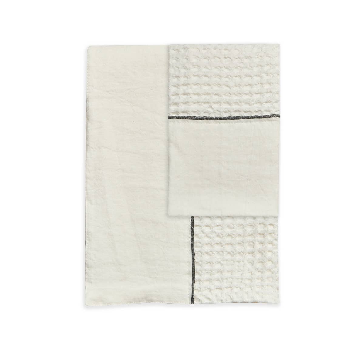 BUSATTI - Wholesale Tea Towel - Cotton honeycomb towel with 1 linen border2