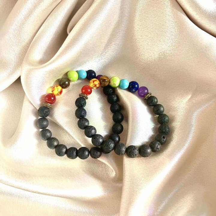 Angels Apoth-a-fairy - Vendita all'ingrosso Bracciale con perline - Bracciale 7 Chakra + Pietra Lavica