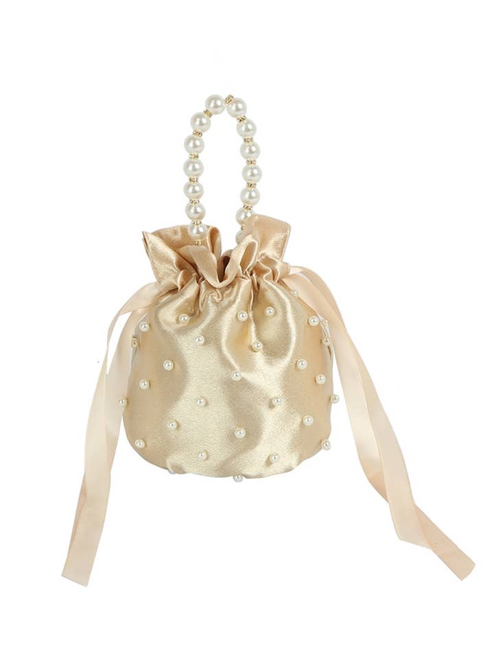 Satin Pearl Polka Dot And Handle Bucket Bag
for wholesale by anbfashion