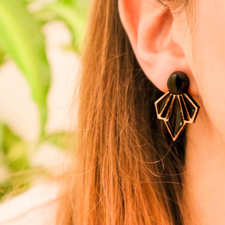 Pendientes Art Déco/Pendientes de tuerca Art Deco para venta al por mayor de Monkey Wood